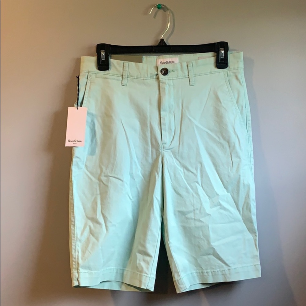 Goodfellow - Ocean Spray Green Flat-Front Shorts